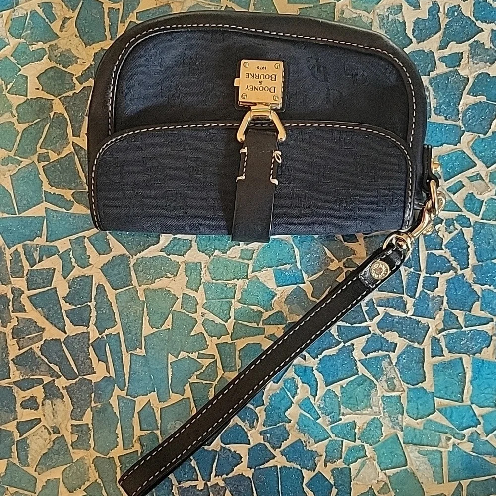 Dooney & Bourke Signature Wristlet With Gold Hardware